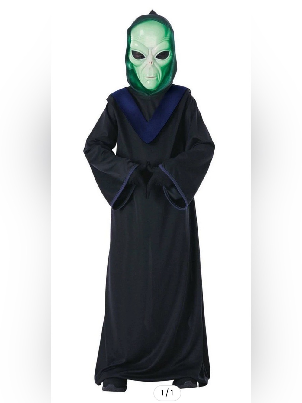 Rubie's Alien Commander Costume - Glow Green Mask and Black Robe